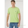 Mens Casual Ficka och broderi kort ärm T-shirt